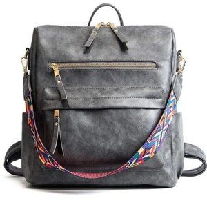 *NEW* Ronponpon Grey Panama Backpack Vegan Leather